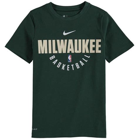 Milwaukee Bucks Nike Youth Elite Practice Performance T Shirt Green
