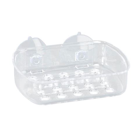 Bath Bliss Small Soap Dish With Suction In Clear 3978 The Home Depot
