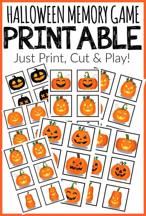 Printable Jack O Lantern Memory Card Game Free Printable Game