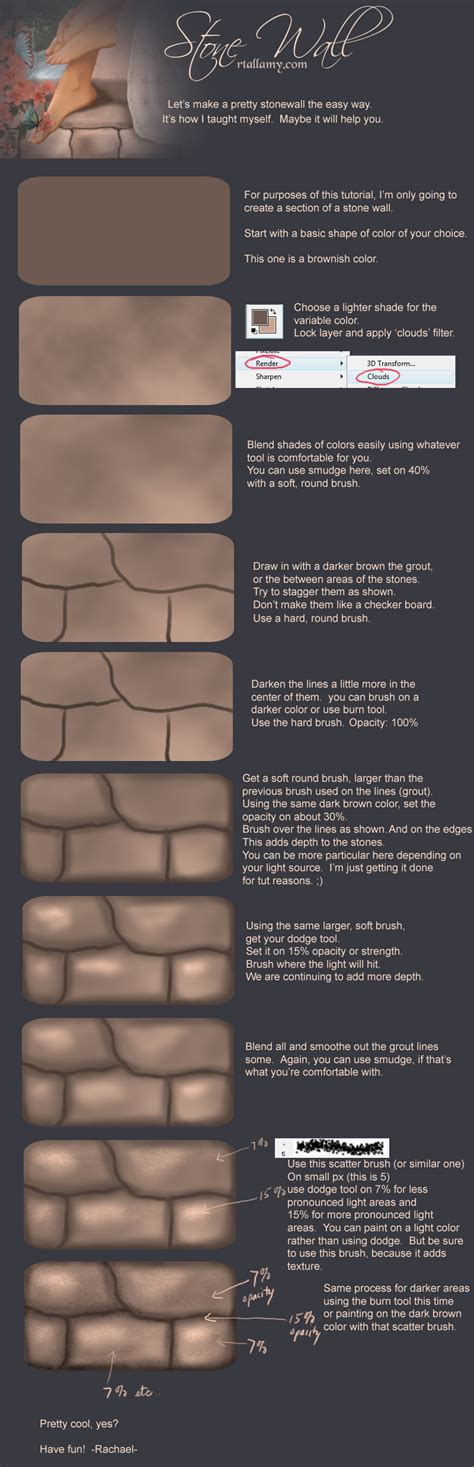 Stone Wall Tutorial By Rach Resources Digital Painting Tutorials
