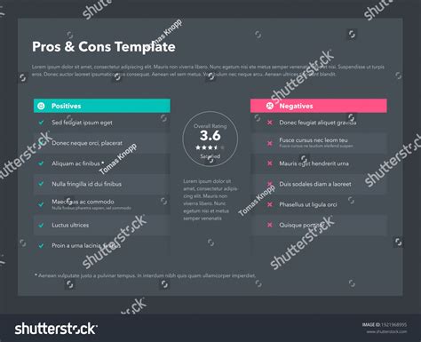 Modern Pros Cons Template Place Your Stock Vector Royalty Free 1921968995