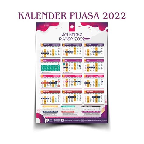 Promo Kalender Puasa 2022 Murah Diskon 25 Di Seller Afry Printing