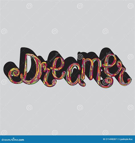 Word Dreamer Vector Lettering Stock Vector Illustration Of Background