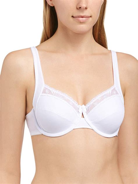 naturana naturana white embroidered full cup underwired bra size 34 b d