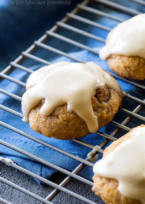Pumpkin Chocolate Chip Cookies With Brown Sugar Icing