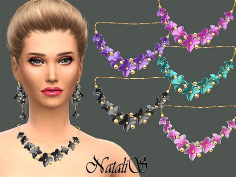 The Sims Resource Natalisflower Shape Gentle Necklace
