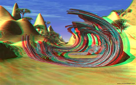Brown Fractal Gate 3d Stereo Anaglyph Image Redcyan Color