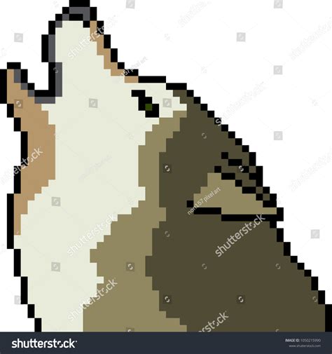Vector Pixel Art Wolf Howl Isolated Stock Vektorgrafik Lizenzfrei