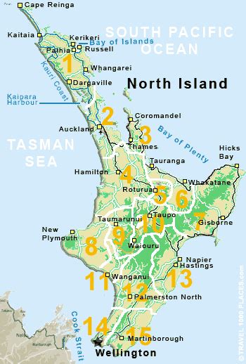 Map Of North Island New Zealand Travelsfinderscom