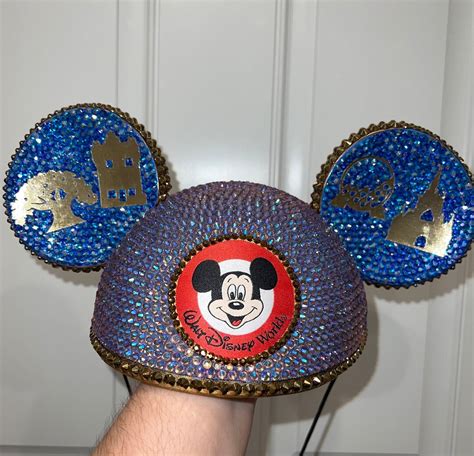 Vintage Mickey Bedazzled Ear Hat Etsy