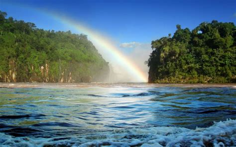 Rainbow Over A River Wallpaper Nature And Landscape Wallpaper Better