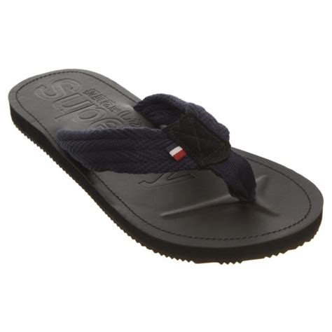 Superdry Flip Flop Leather Detail Sandal Cove Mf3001i0 Black