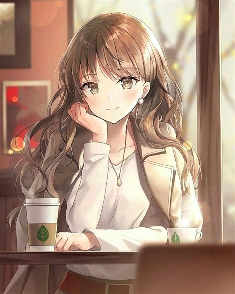 Anime Cute Kawaii Cozy Beautiful Animegirl Coffee Calm Manga
