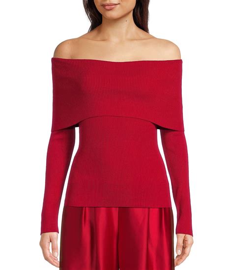 Alex Marie Whitney Off The Shoulder Long Sleeve Sweater Dillards