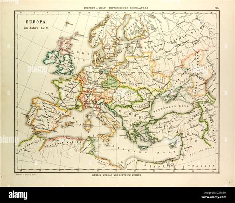 Map Of Europe In 1519 Stock Photo Alamy