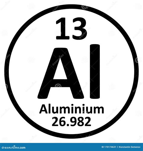 Periodic Table Element Aluminium Icon Stock Illustration Illustration