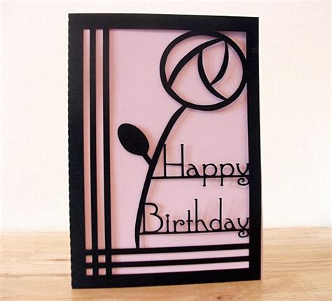 Art Deco Birthday Card In The Style Of Rennie Mackintosh Choose Your Own Colours Etsy UK Art