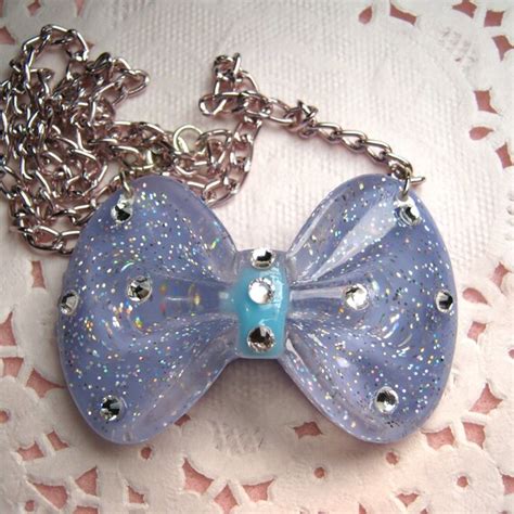 Items Similar To Sparkle Bow Necklace On Etsy