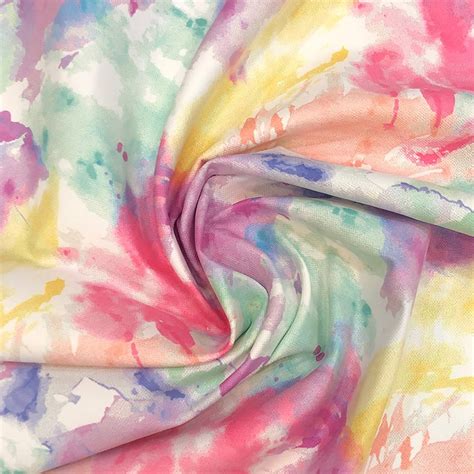 Pastel Rainbow Watercolor Fabric By The Yard Abstract Boho Etsy