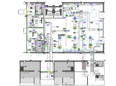 Hospital Building Hvac Duct Design Layout Plan Cadbull