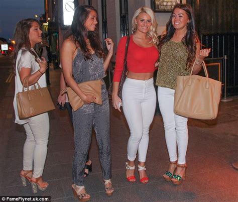 Danielle Armstrong Slips Into Spray On Jeans As She Enjoys A Night Out