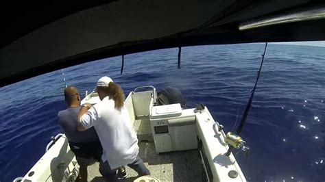 Black Marlin Off Sydney On Reel Angry Youtube