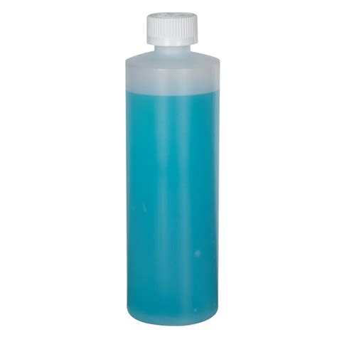 12 Oz Natural Hdpe Cylindrical Sample Bottle With 24400 White Ribbed
