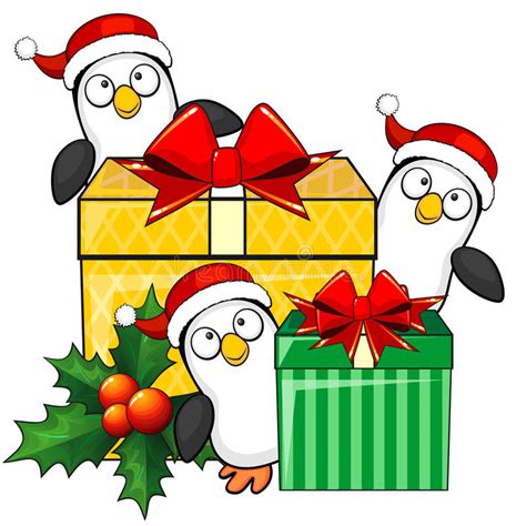 You put the happy in my holidays and the merry in my christmas. Penguins And Christmas Gifts Stock Vector - Illustration ...
