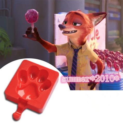 Cute Zootopia Paw Popsicle Mold Nick Wilde Fox Ice Lolly Mold Diy Cute