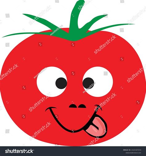 Tomato Face Art Vector Illustration Stock Vector Royalty Free
