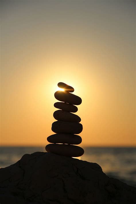 Hd Wallpaper Silhouette Photography Of Stone Balancing Balance