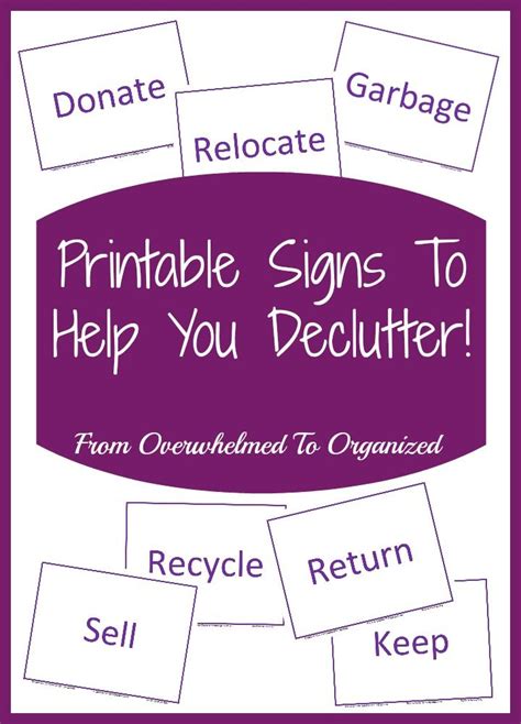 Printable Signs To Help You Declutter Printable Signs Declutter