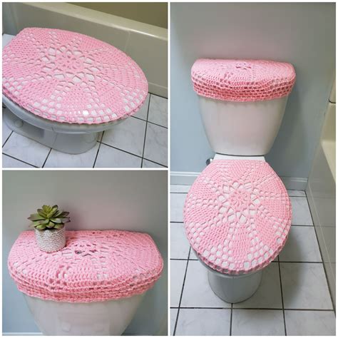 Crochet Toilet Seat Cover Or Tank Lid Cover Petal Pink Etsy Toilet Seat Cover Toilet Seat