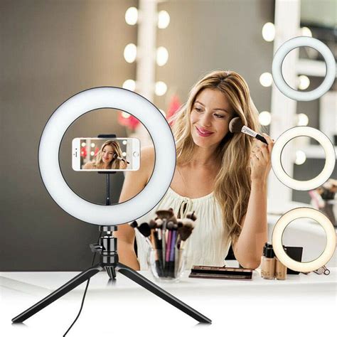 10 led ring light with stand for youtube tiktok makeup video live phone selfie