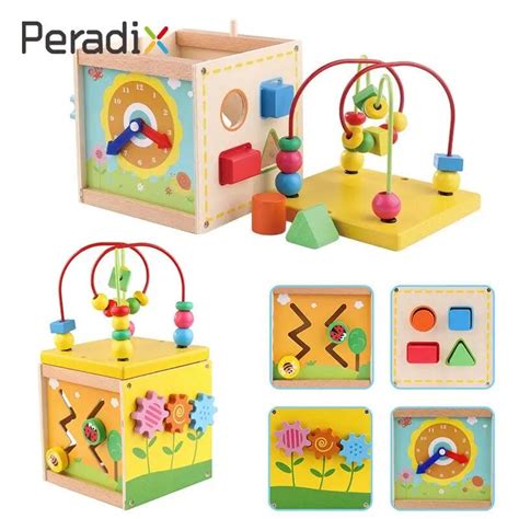 Peardix Multi Function Maze Box Round Beads Box Wooden Maze Box