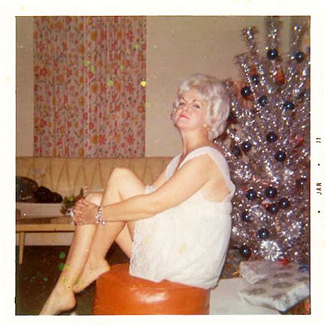 Vintage Snaps Show Middle Aged Women Posing With Christmas Trees