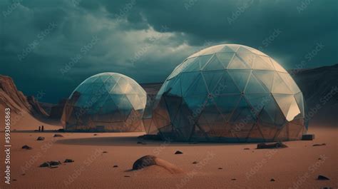 Explore Martian Colony Terraforming Moon Dome City Geodesic Domes On