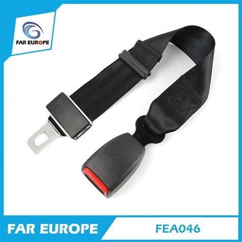 Adjustable Car Seat Belt Extenders Black Polyester Webbing Auto Metal