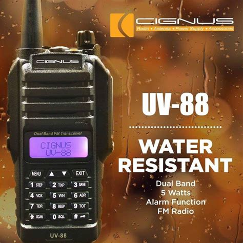 Cignus Uv88 Dual Band Vhfuhf Portable Handheld Radio Splash Proof
