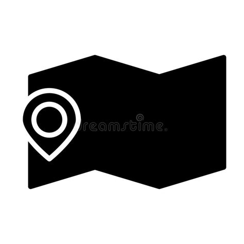 Map Location With Pin Icon Vector Simple Minimal 96x96 Pictogram Stock