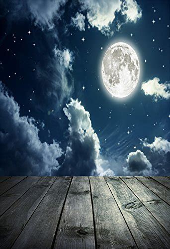 Buy Aofoto 6x8ft Starry Sky Full Moon Photography Backdrop Dreamy Stars