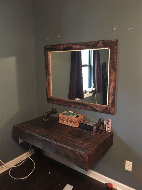 Maybe you would like to learn more about one of these? Makeup vanity from pallet wood | Rustic makeup vanity ...