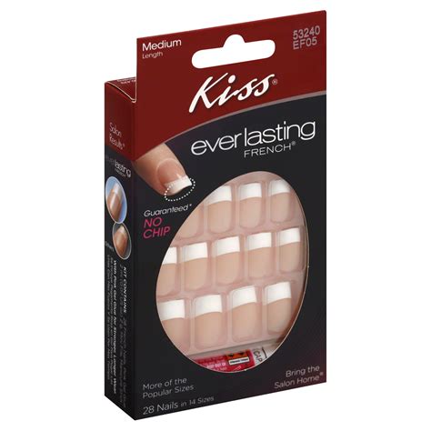 Kiss Everlasting French Nail Kit Medium Length Infinite Ef05 1 Kit