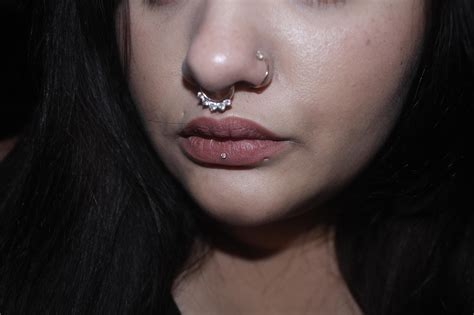 My New Vertical Labret Along With My Double Nostril And Septum R