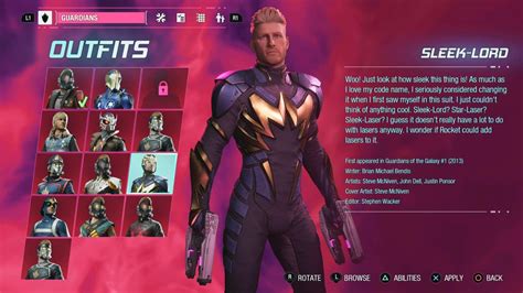 Marvels Guardians Of The Galaxy Sleek Lord Outfit Dlc Epic Games Cd