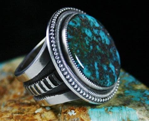Sammie Kescoli Begay Rare Gem Grade Candelaria Turquoise Ingot Ring