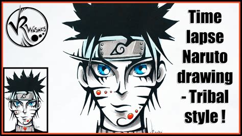 Time Lapse Naruto Drawing Tribal Style Youtube