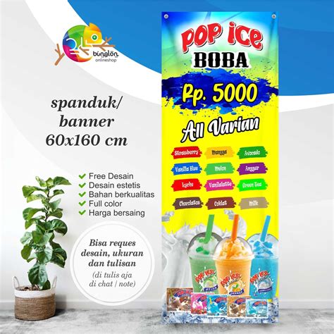 Jual Size X Cm Spanduk Banner Minuman Pop Ice Boba Shopee Indonesia