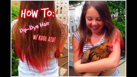 How To Dip Dye Hair With Kool Aid Youtube