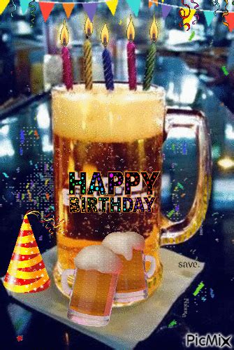Beer Happy Birthday Free Animated Gif Picmix